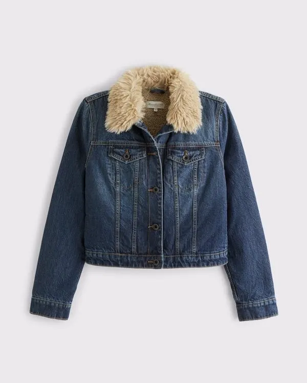 Sherpa-Lined Denim Trucker Jacket