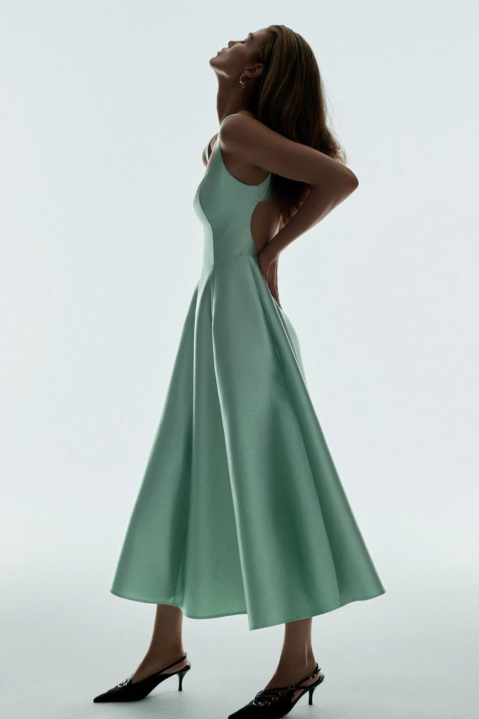 Mare Mare Scoop-Neck Cutout Midi Dress