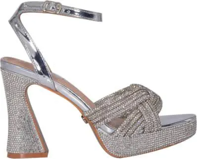 sandalia tacón pataforma pedrería