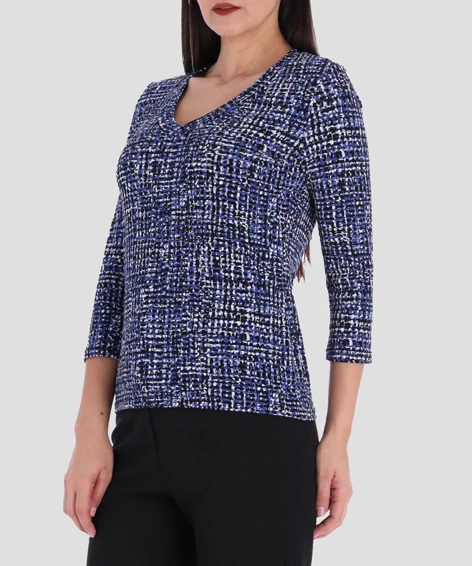 Blusa con escarola manga 3,4 Normal Mujer