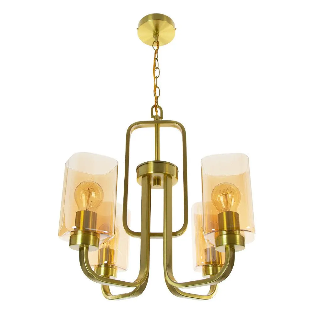 Lámpara Empotrable Color Oro 60 W de 4 luces