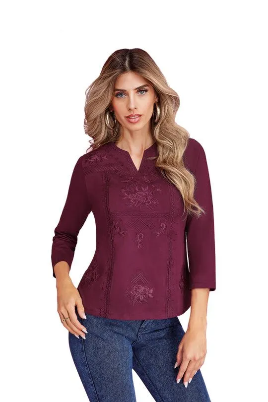 Blusa tinto bordada 80998