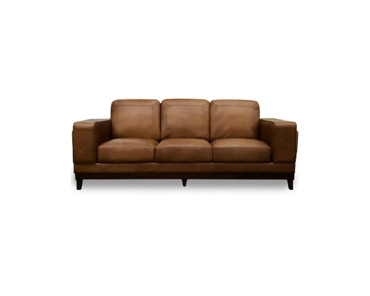 Sofá 3 Plazas de Piel Castela Café