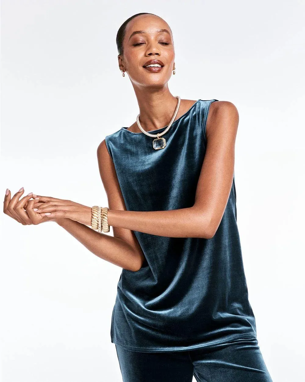 Travelers ™ Velvet Side-Slit Tank