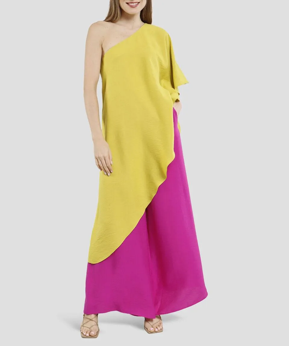 Blusa asimétrica con una manga corta Mujer