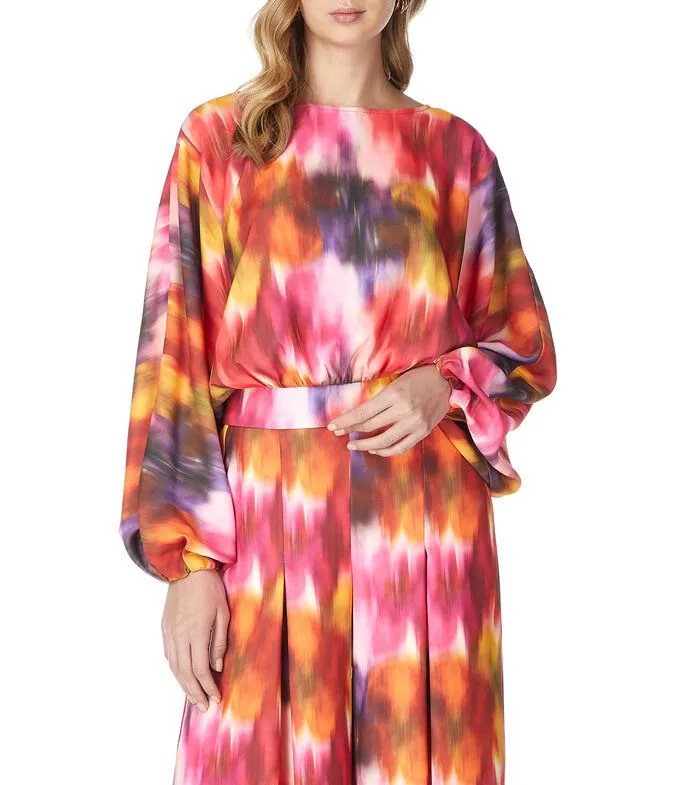 Blusa estampada con manga larga Mujer