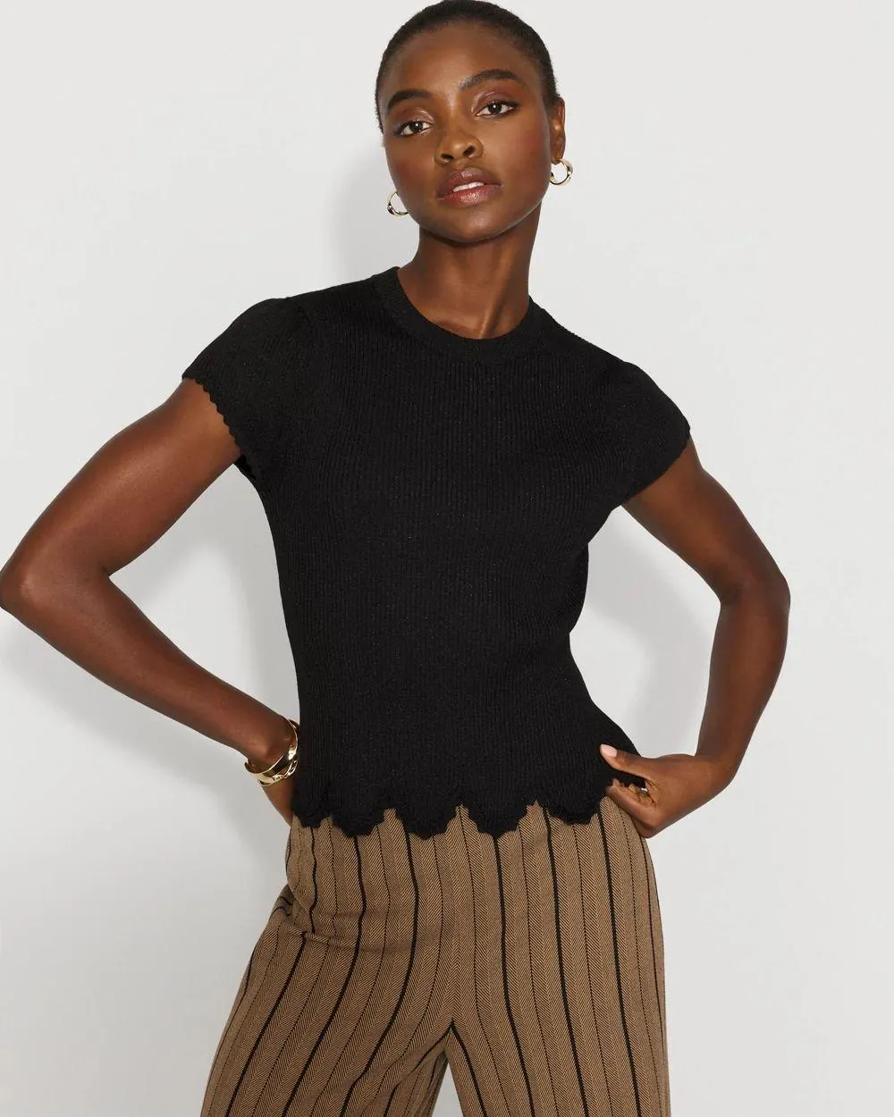 Scalloped Shimmer Sweater