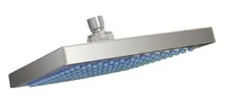 Regadera para baño cuadrada modelo Grecia con acabado en cromo sin brazo RUGO