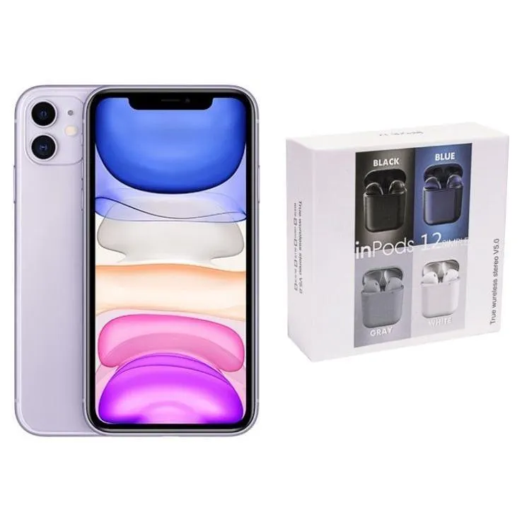 iPhone 11 Reacondicionado 64gb Morado + Audífonos Genéricos