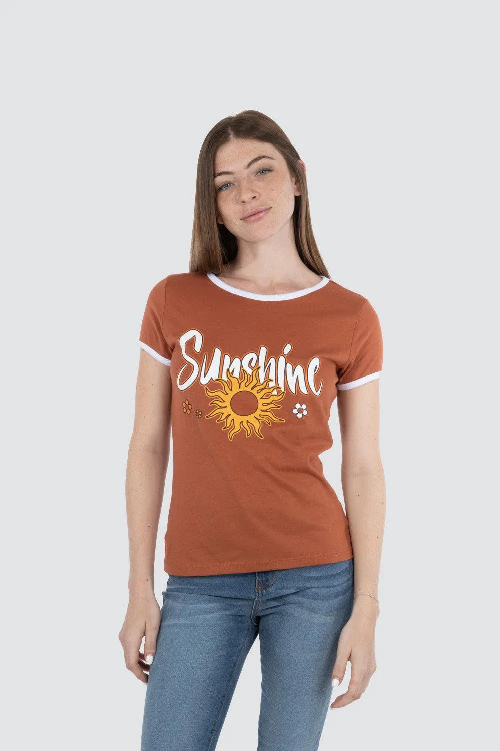 Playera ringer estampada