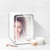 Chefman, Mini Refrigerador de belleza con puerta de espejo y luz LED