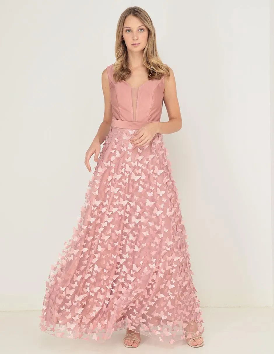 Vestido maxi de fiesta RUE by Rue de la Paix escote bajo