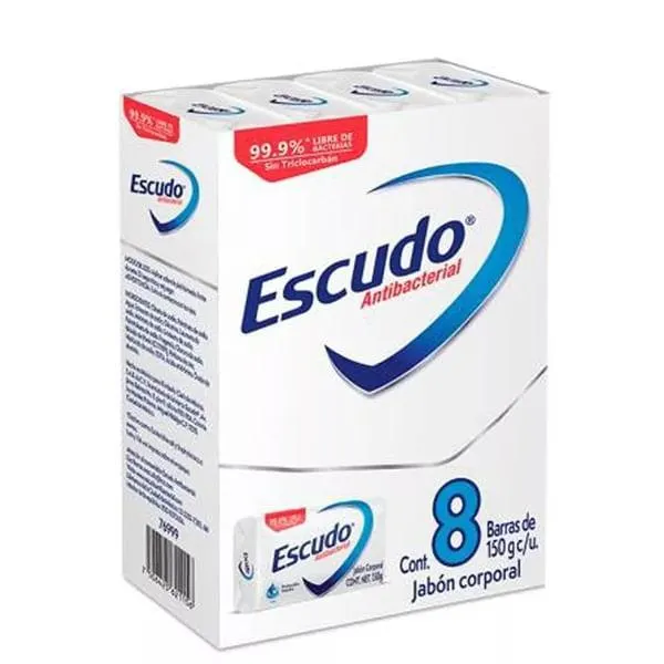 Jabón Escudo barra blanco 6 piezas de 150 g