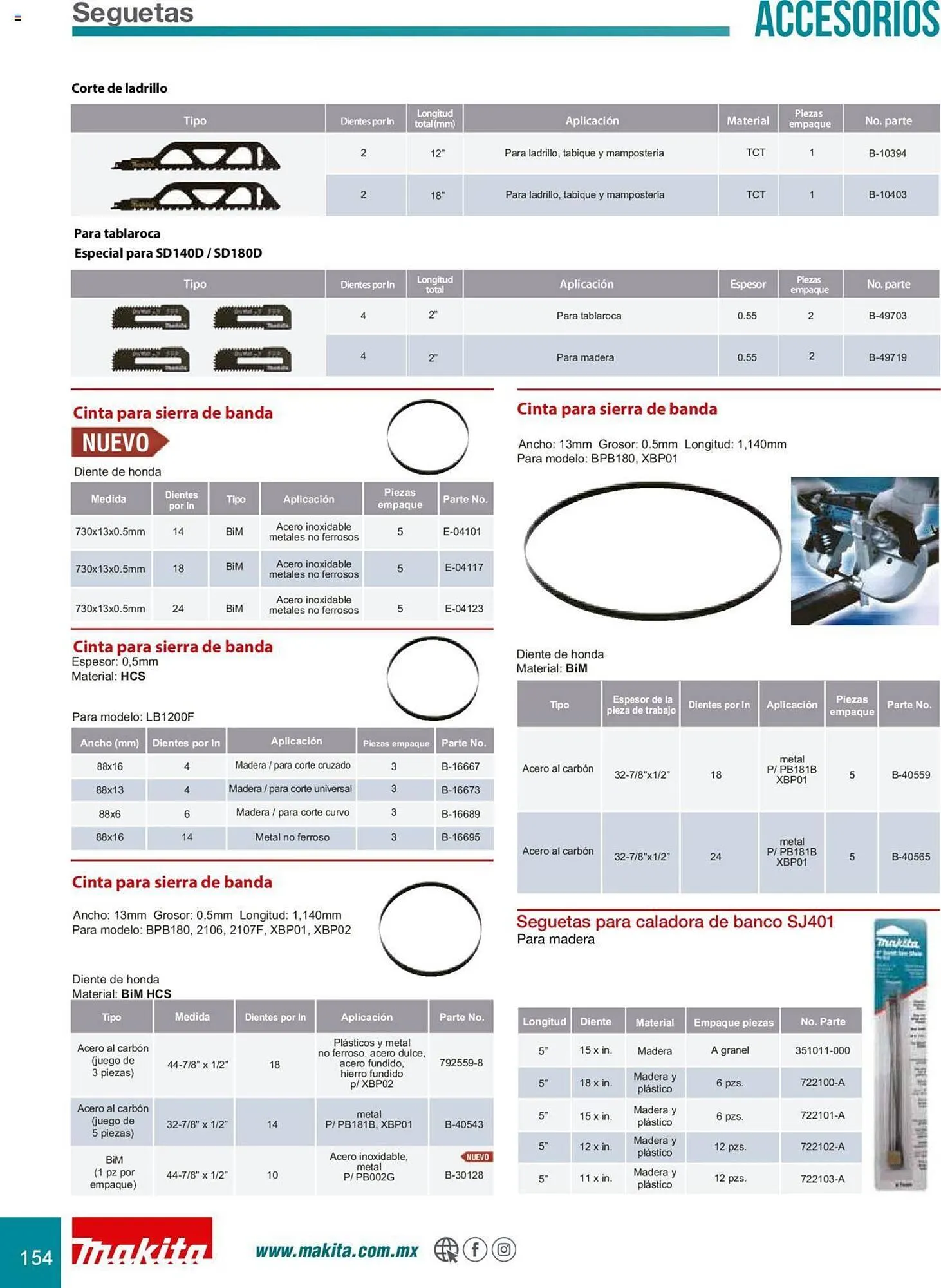 Catálogo de Catálogo Makita 8 de julio al 31 de diciembre 2025 - Pagina 154