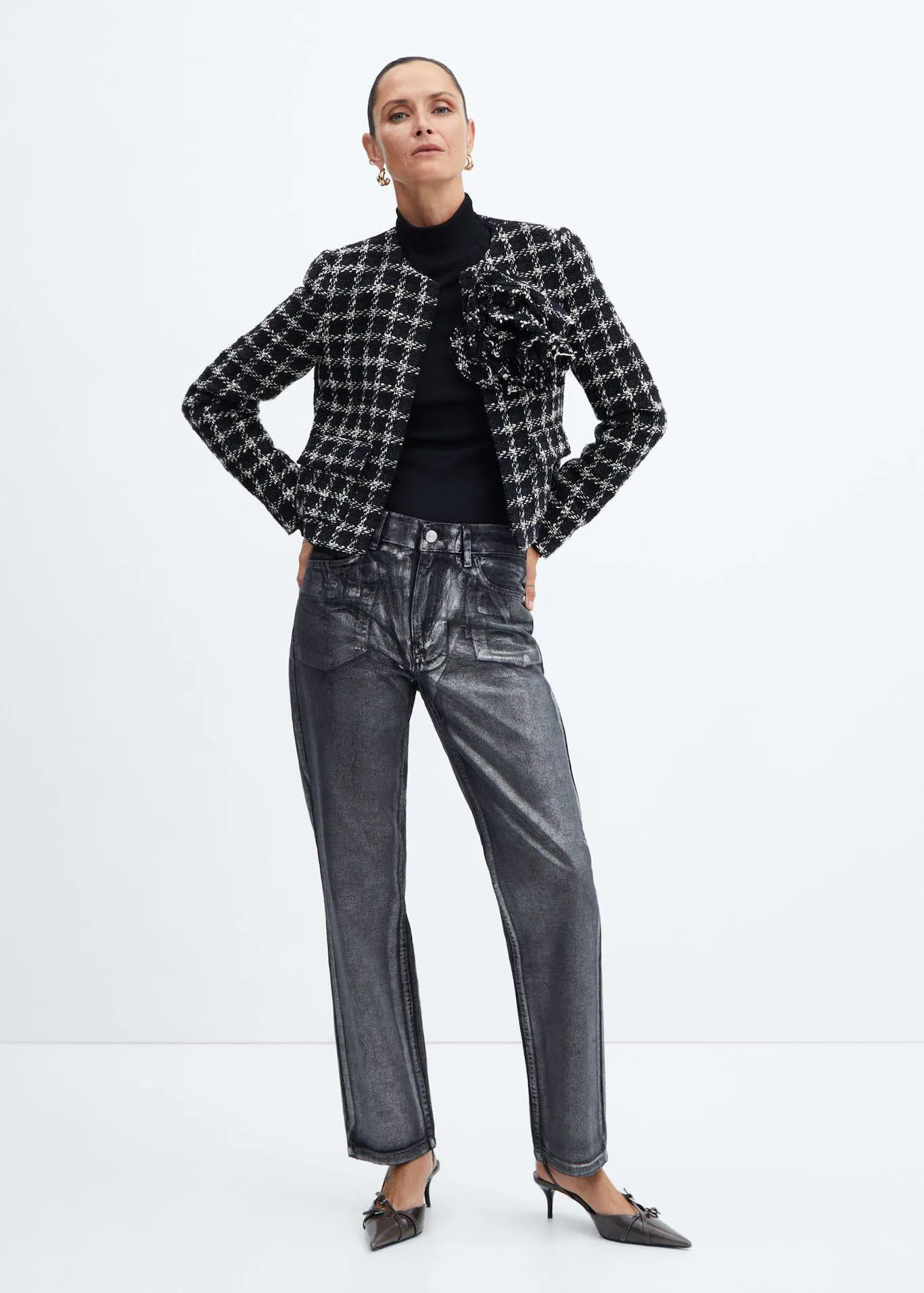 Giacca tweed maxi fiore