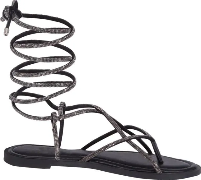 sandalia gladiador con brillos