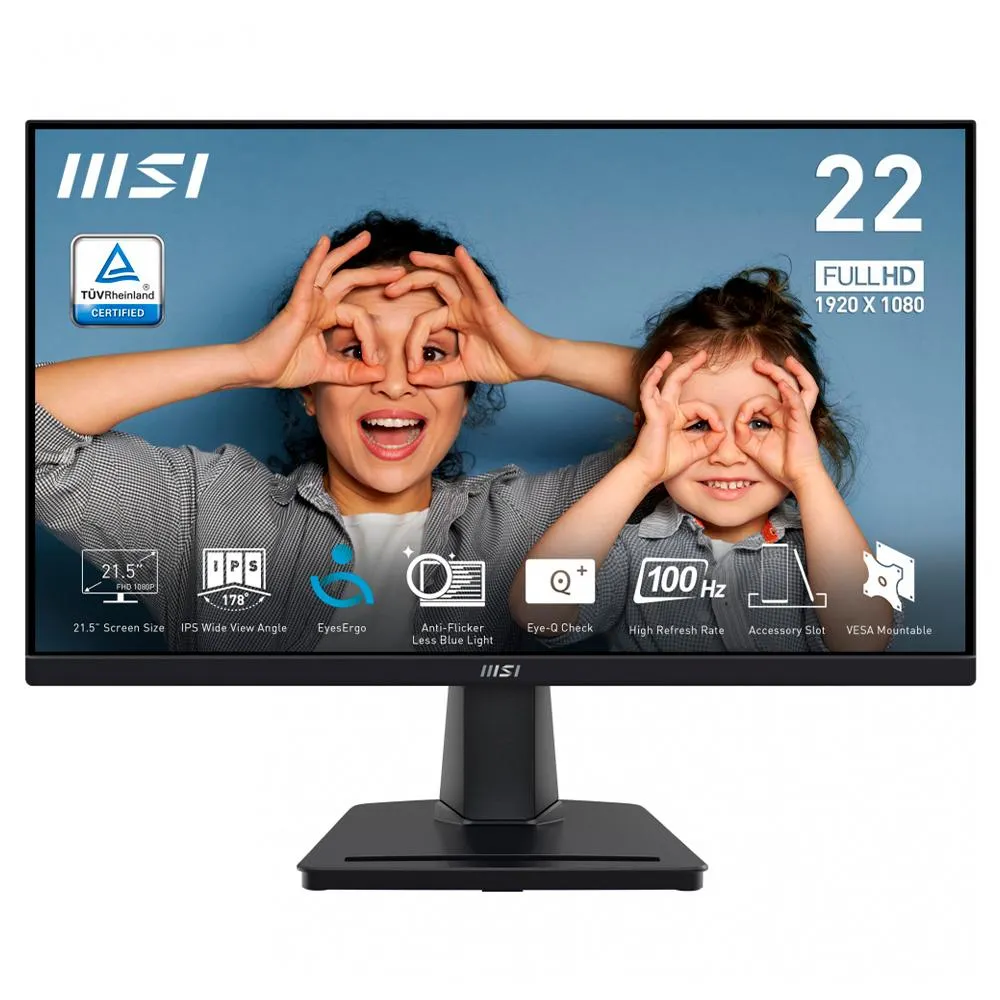 Monitor MSI PRO MP225 / LED 21.5" / Full HD / 100Hz / HDMI/DisplayPort / Negro / PRO MP225