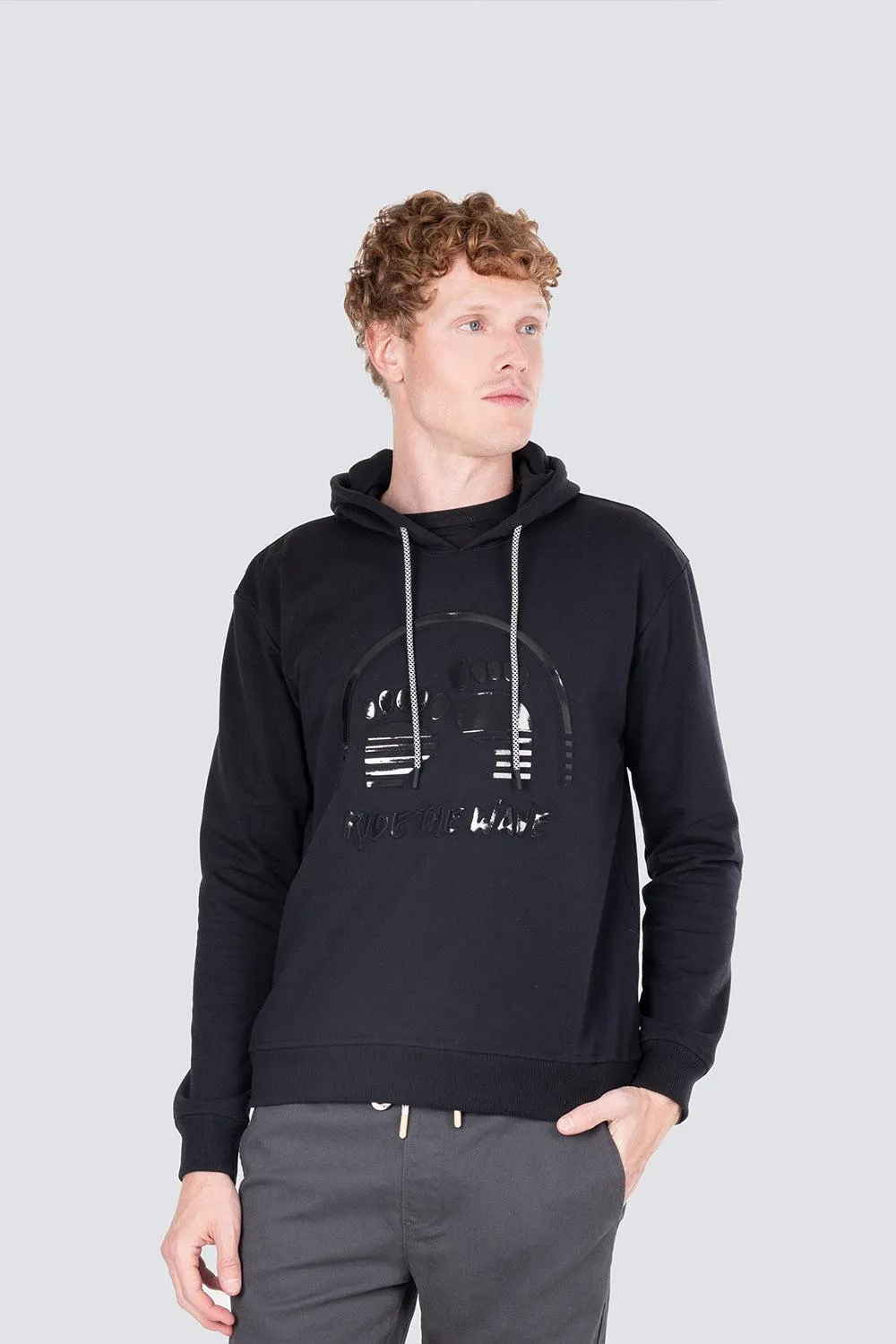 Sudadera cerrada con estampado huellas