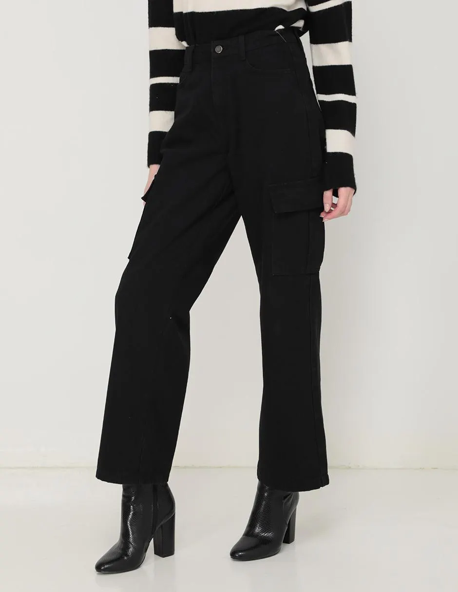 Jeans amplio Contempo corte cintura alta para mujer