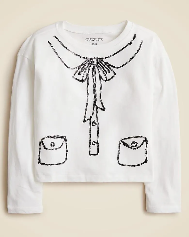 Girls' long-sleeve sequin lady jacket T-shirt