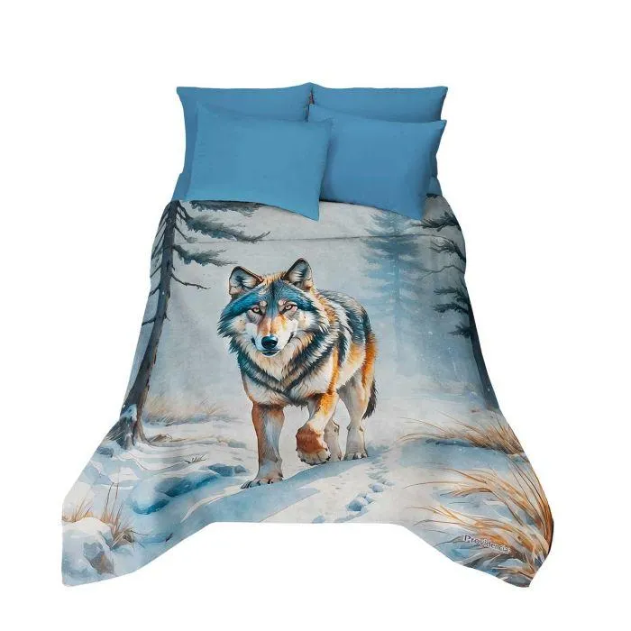 COBERTOR NUEVA ERA MATRIMONIAL LOBO NIEVE