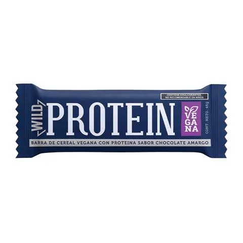 Wild Protein Barra de Cereal Vegana con Proteína Sabor Chocolate Amargo