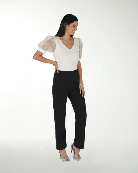 PALAZZO LISO MANGA GLOBO