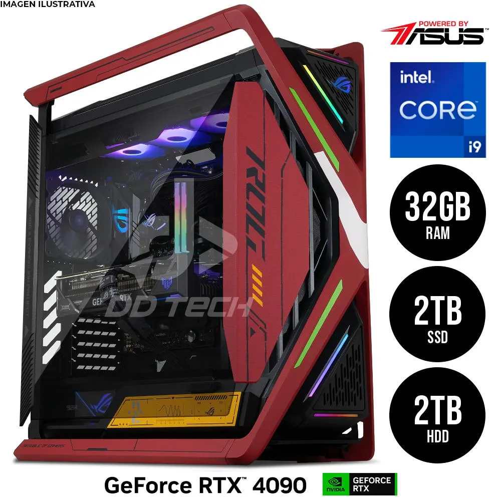 Computadora PRIDE GAMING PBA CERBERO / NVIDIA GeForce RTX 4090 / INTEL CORE i9-14900KF / 32GB RAM / 2TB SSD M.2 NVMe / HDD 2TB / ENF. LIQ. 360MM RGB / 1200W 80+ PLATINUM / DDESCUENTOS