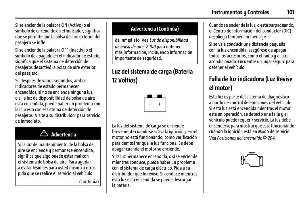Catálogo de Chevrolet Corvette Stingray Manual del propietario 22 de enero al 31 de diciembre 2025 - Pagina 102