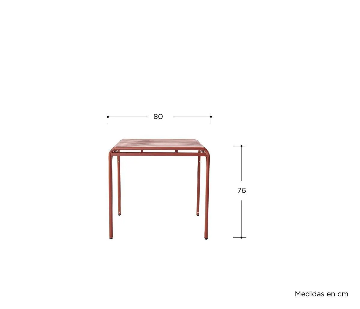 Mesa para exterior Bastos cuadrada - Terracota