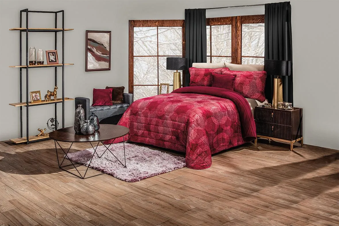 Juego de cobertor Burgundy