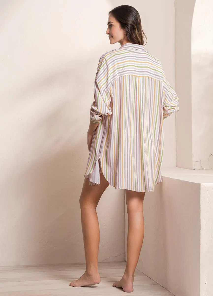 Pinstripe Malibu Long Shirt