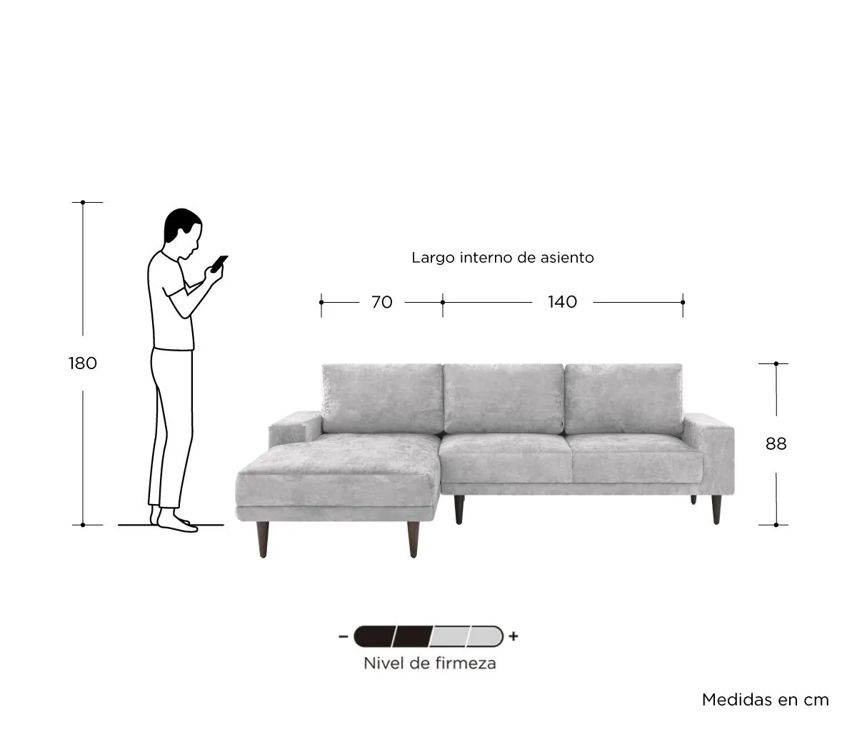 Sala esquinera Izquierda Sevilla - Gris claro