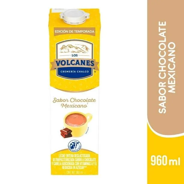 Leche Los Volcanes sabor chocolate mexicano 960 ml