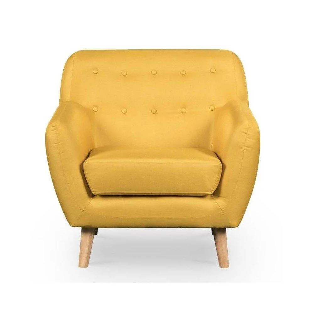 Arthur - Sillón estilo moderno en tela color amarillo