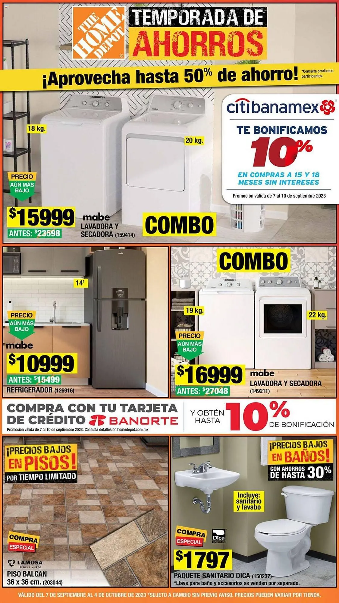 Catálogo de Catálogo The Home Depot 7 de septiembre al 4 de octubre 2023 - Pagina 1