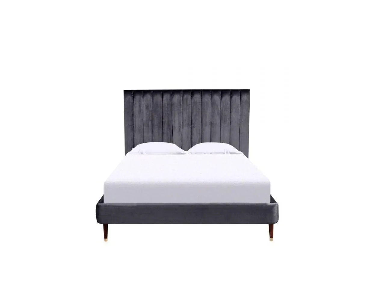 Cama Queen Size Witt Terciopelo Charcoal