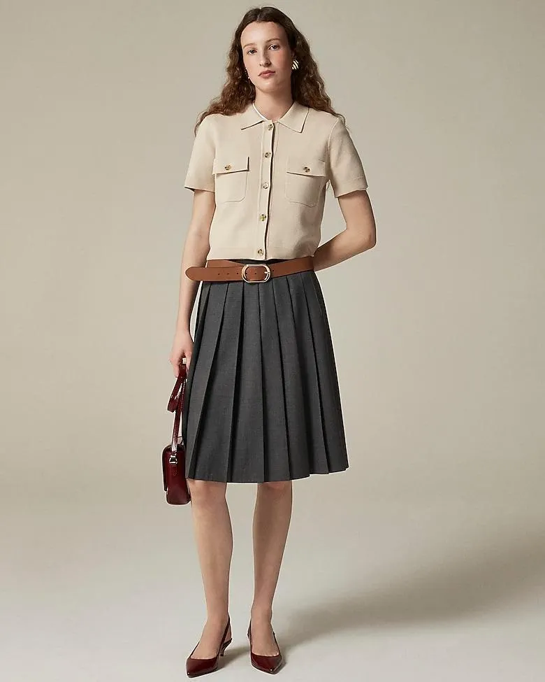 Short-sleeve pocket cardigan