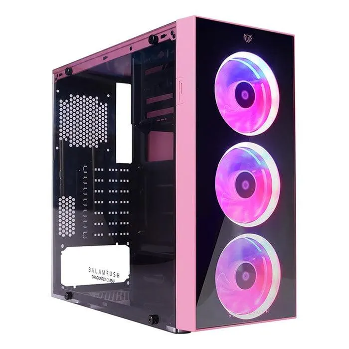 Gabinete Gamer BALAM RUSH DRAGONFLY ATX 3 Fan Cristal Templado RGB