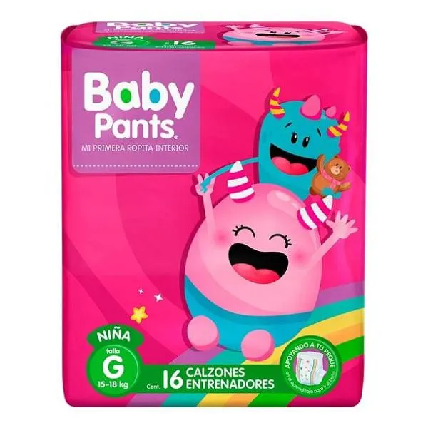 Pañal Baby pants grande niña con 16 piezas
