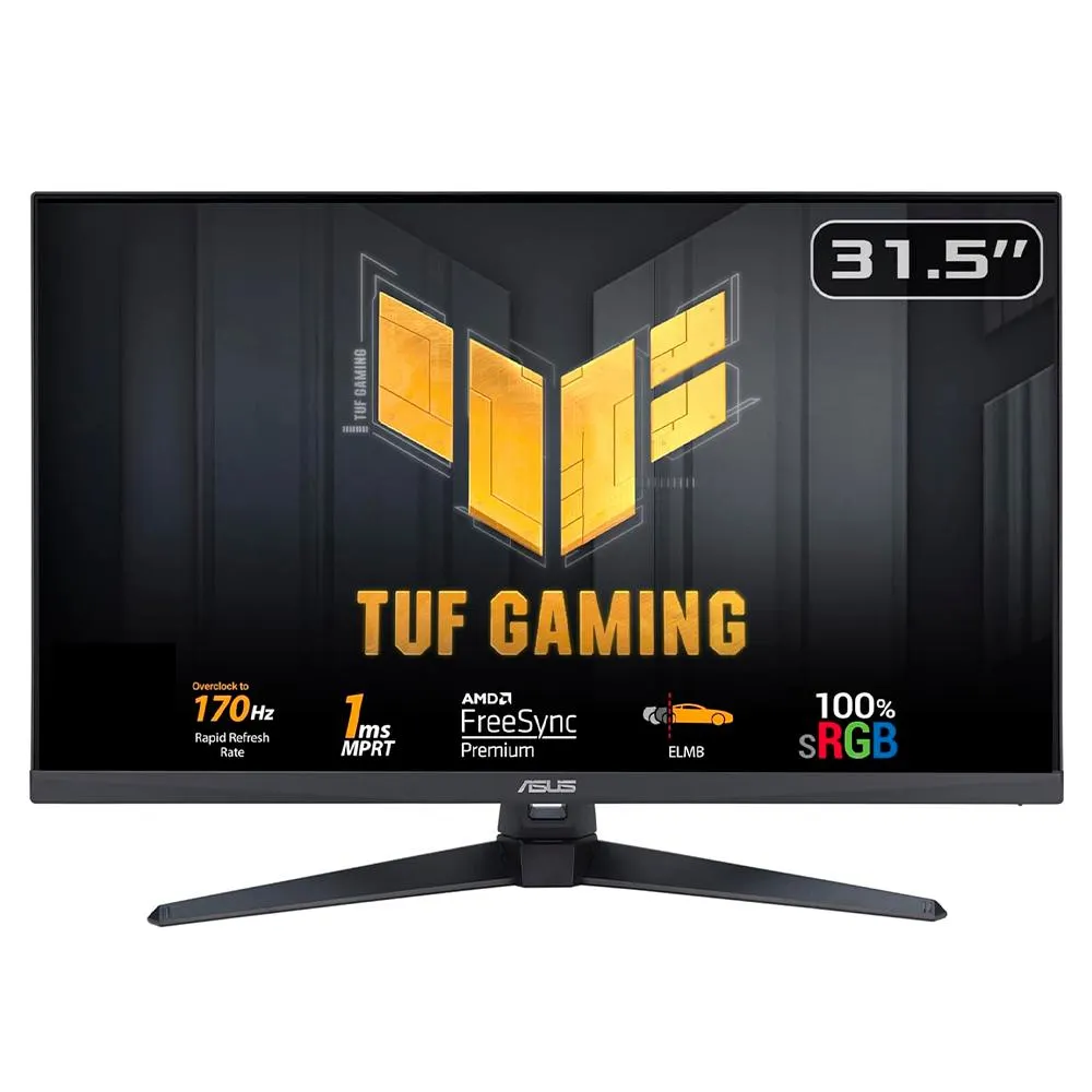 Monitor Gamer ASUS TUF VG328QA1A / 31.5" / Full HD / Overclock 170Hz (Nativo 165Hz) / Extreme Low Motion Blur / FreeSync / 1ms / VG328QA1A