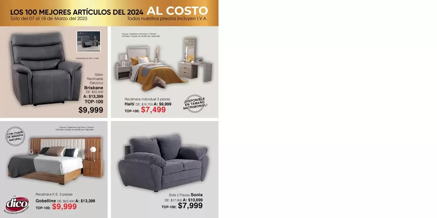 Catálogo de Muebles Dico Top 100 Centro 2025 7 de marzo al 18 de marzo 2025 - Pagina 12