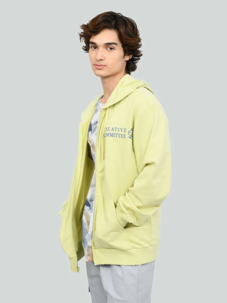 Sudadera con Cierre Estampado en Espalda