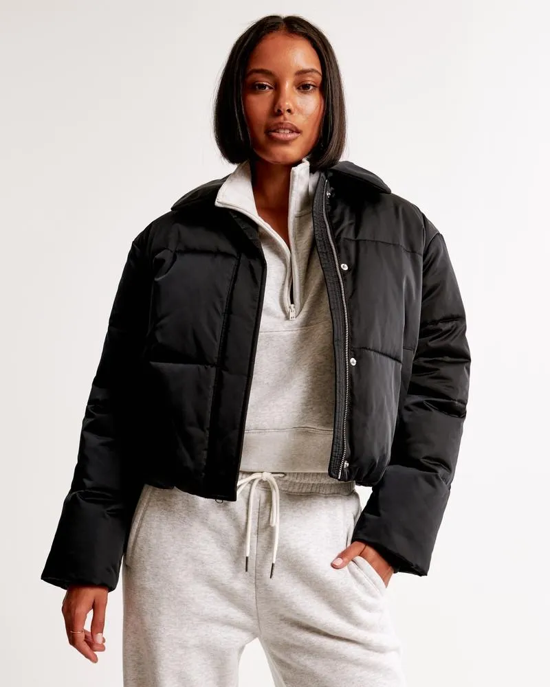 Satin Short Puffer