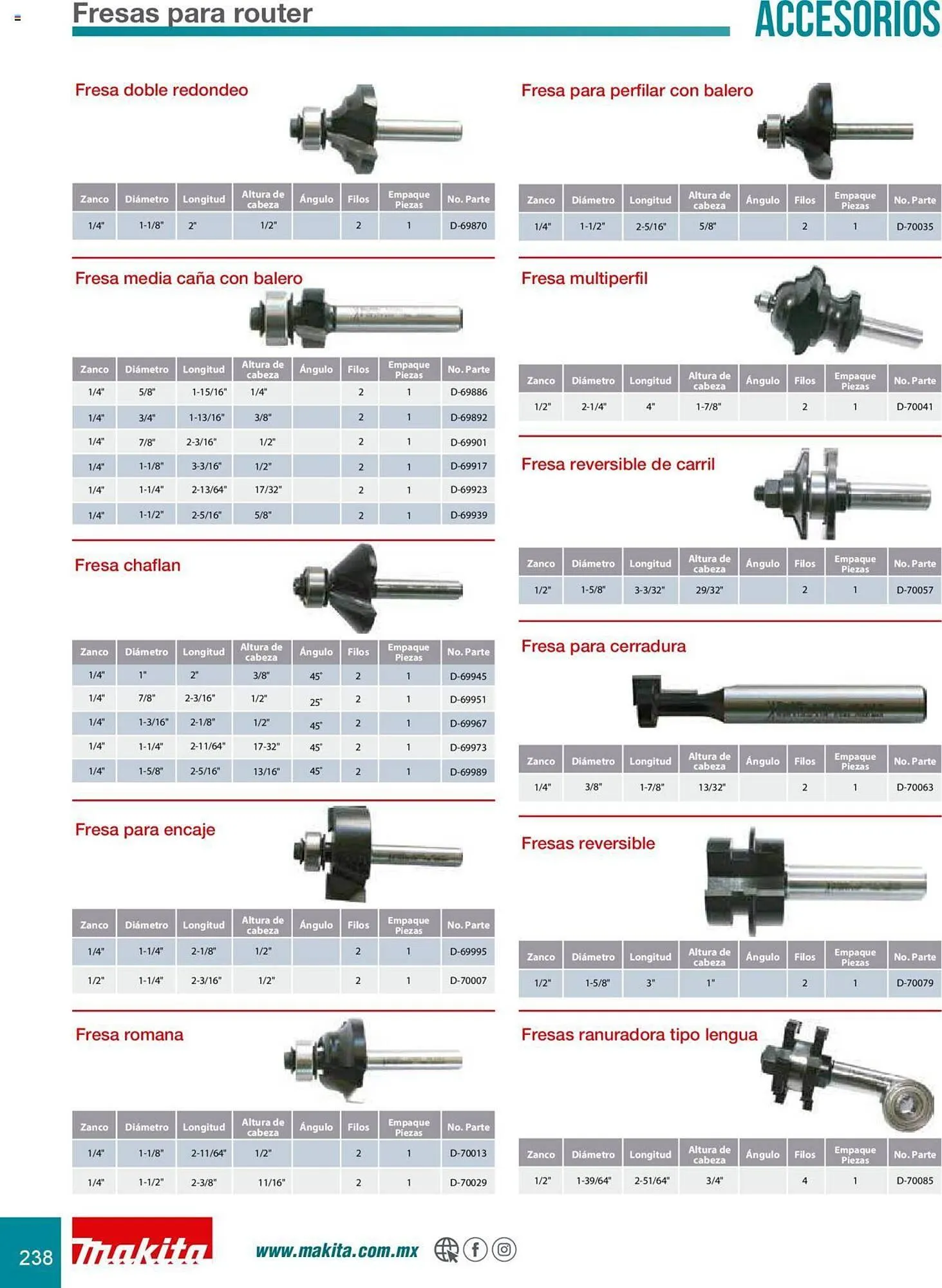 Catálogo de Catálogo Makita 8 de julio al 31 de diciembre 2025 - Pagina 238