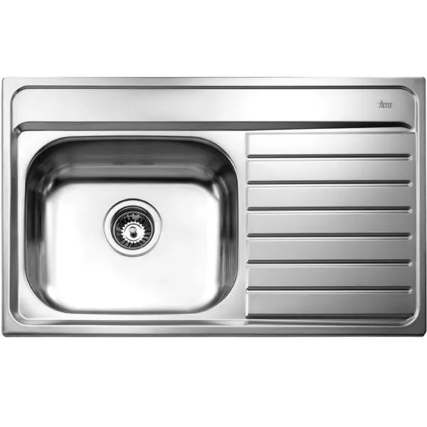 Fregadero de empotrar una tina un escurridor izquierdo acero inoxidable 80 x 51 cm 08331130 Teka