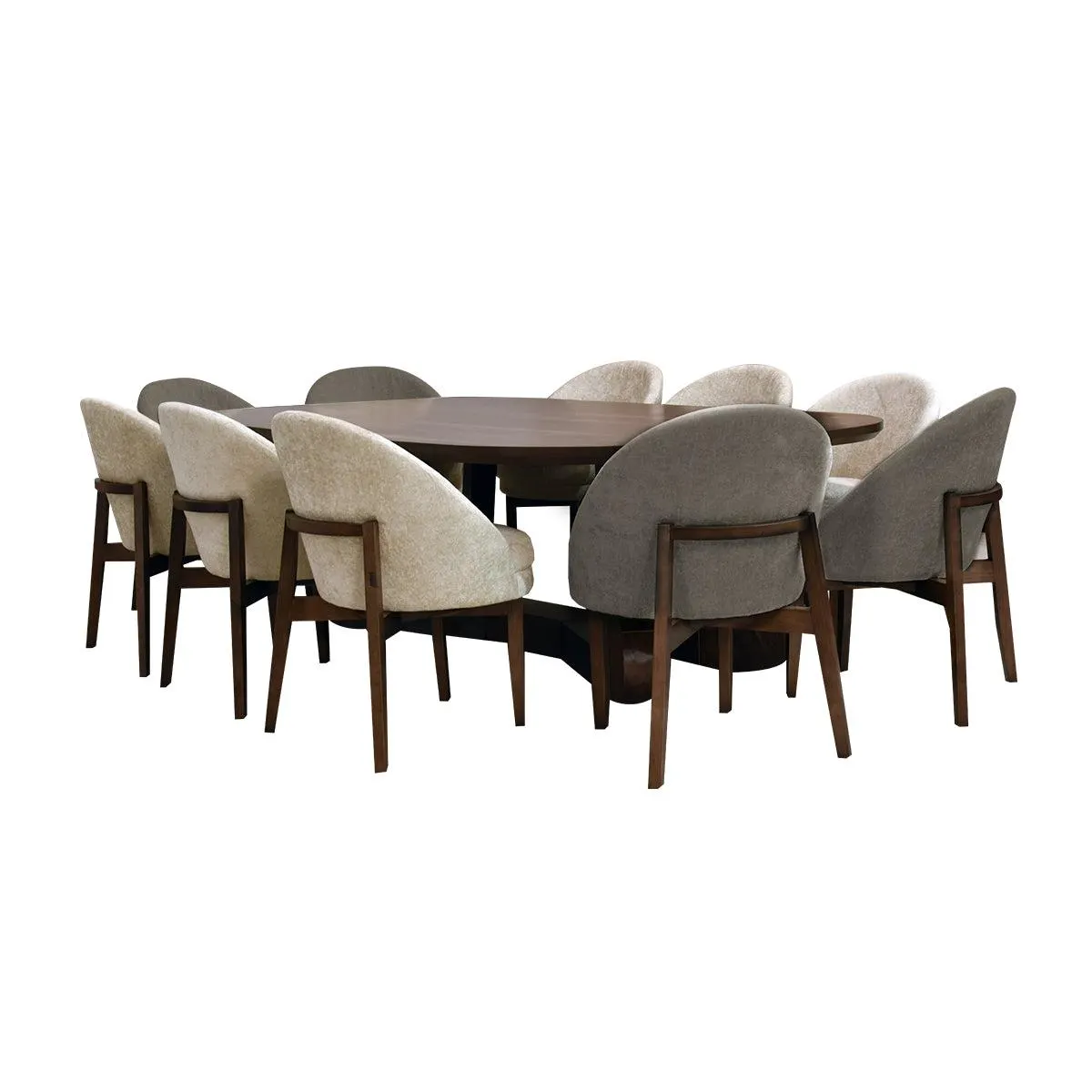 Comedor Paris - 10 sillas -4 Gris - 6 Beige
