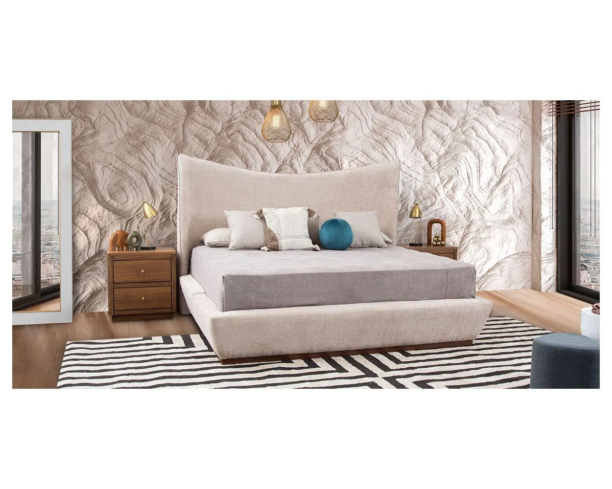 Cama King Size Helenna Beige