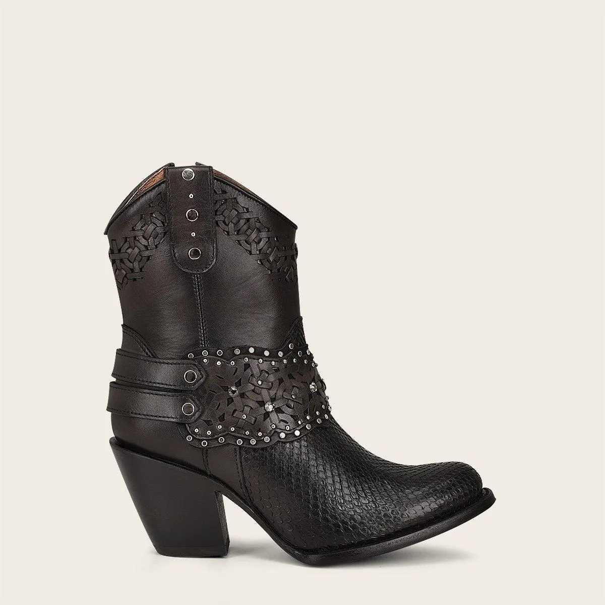 Botín en piel genuina de pitón.