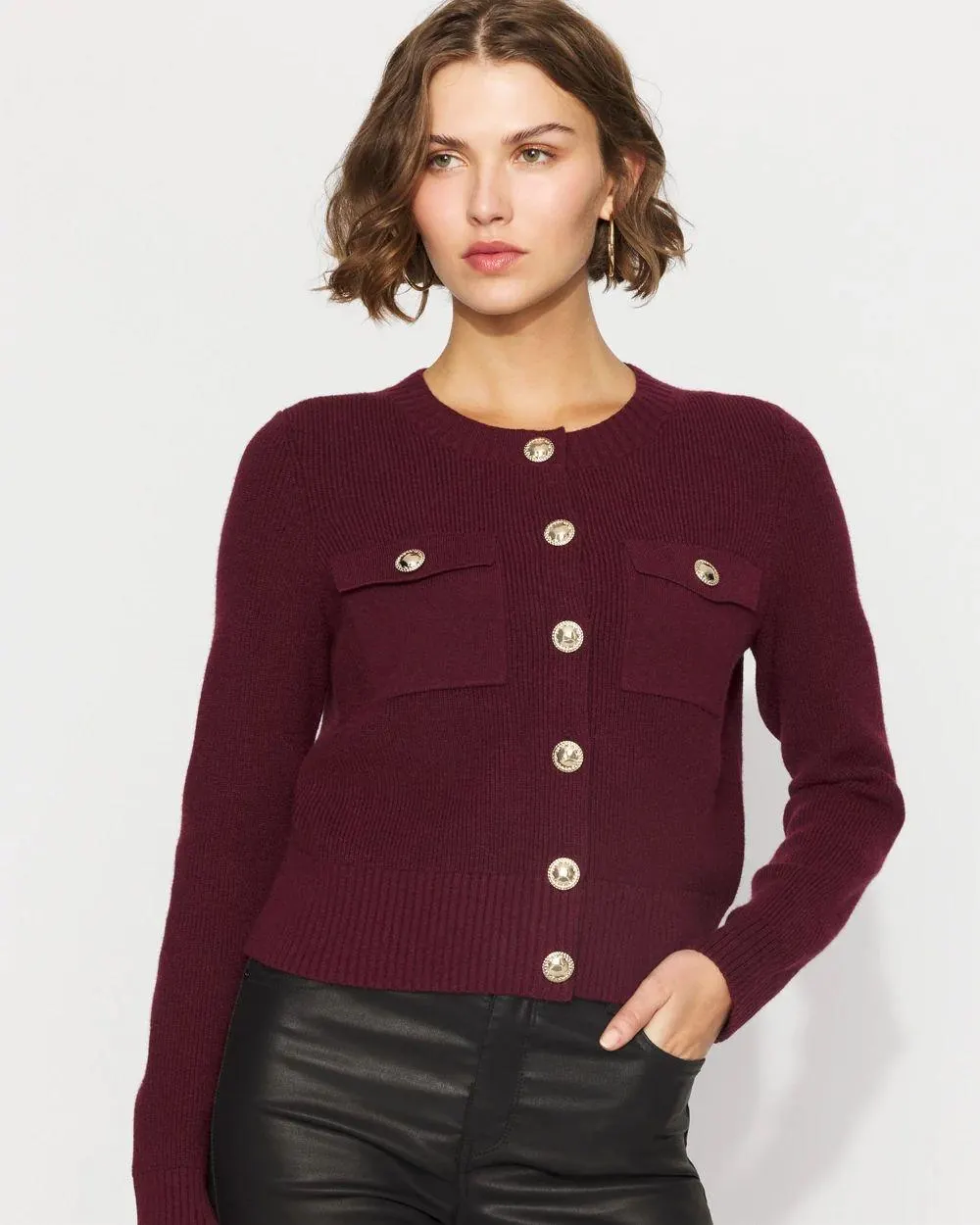 Button-Front Cardigan